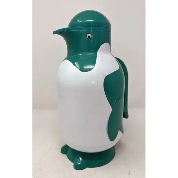 1980s/1990s METROKANE THE PENGUIN THERMAL CARAFE Hot Cold Thermos 1 Quart GREEN - Picture 1 of 12